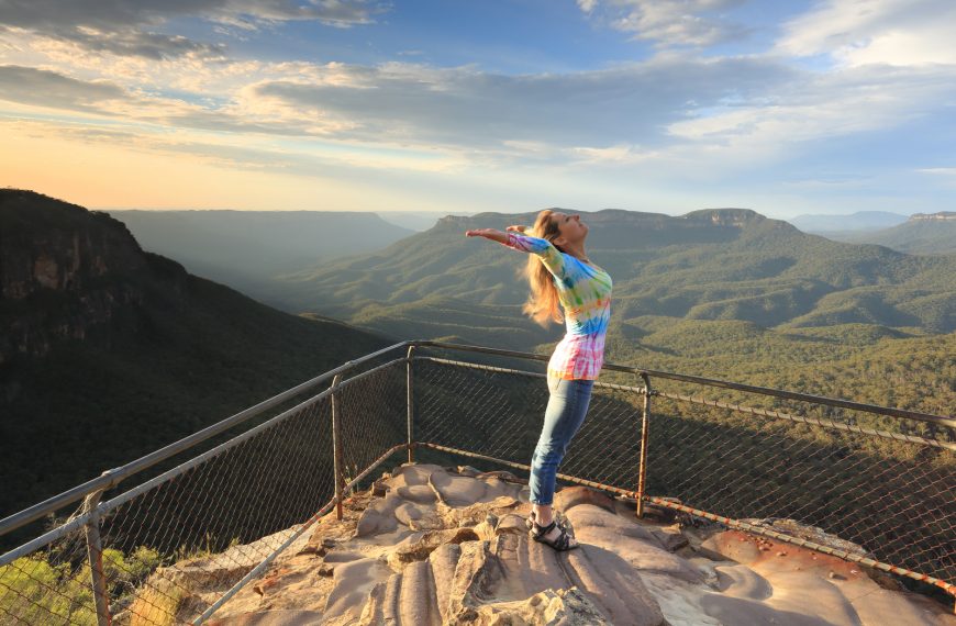 Positive female embracing the day image